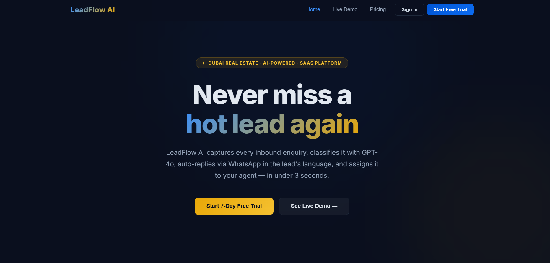 LeadFlow AI — Real Estate Lead Operations Platform — Overview